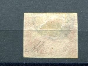 Canada #1  Used 4 margins and signed VF  - Lakeshore Philatelics