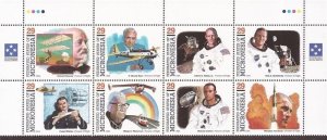 Micronesia - 1994 Pioneers of Flight Space - 8 Stamp Block - Scott #191