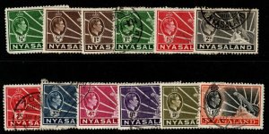 NYASALAND SG130/8 1938-44 DEFINITIVE SET TO 1/= USED