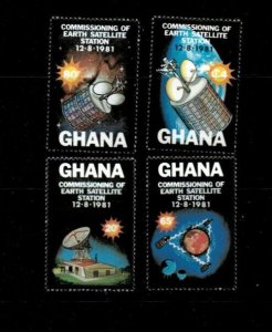 Ghana 1981 - Earth Satellite Station - Set of 4 Stamps - Scott #755-8 - MNH