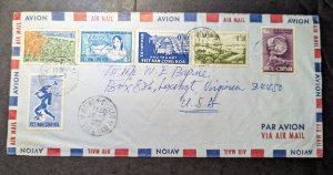 1965 Vietnam Airmail Cover Saigon to Lexington VA USA