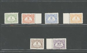 1939-49 Newfoundland - Stanley Gibbons # D1/D6 - Due Stamps Posting - 6 Values -