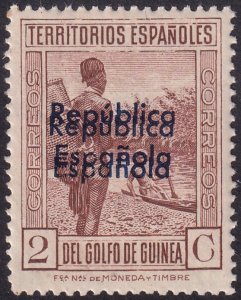 Spanish Guinea 1932 Sc 249 MNH** double overprint variety