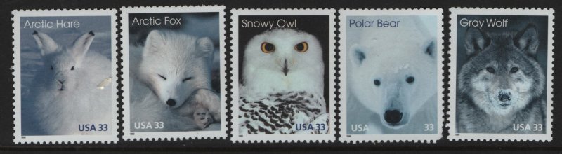 US  3288-3292 MNH  ARCTIC ANIMALS SET OF 5 SINGLES STAMPS 1999