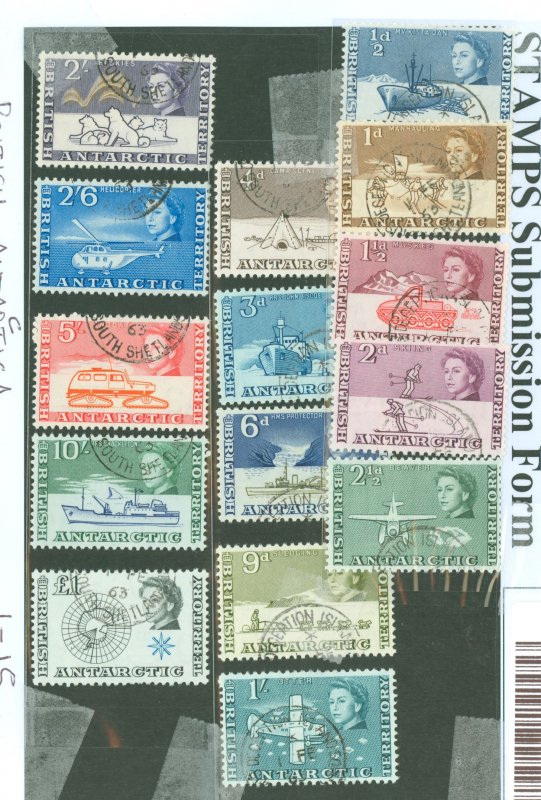 British Antarctic Territory #1-15 Used Single (Complete Set)