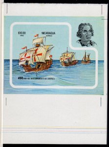 Nicaragua 1982 Mi#Bl.146 COLUMBUS-SANTA MARIA Souvenir Sheet IMPERFORATED MNH