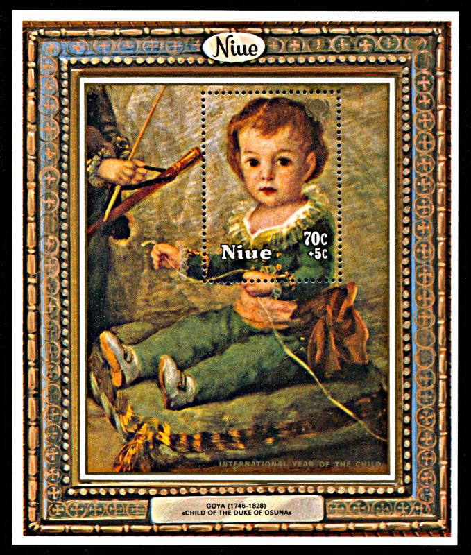 Niue B9, MNH, Year of the Child Goya Painting souvenir sheet