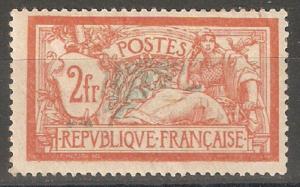 France 1920 Merson 2fr, Scott # 127, VF Mint Hinged* (S-8)