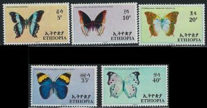 Ethiopia 476-80 MHR 1967 Butterflies (an5911)