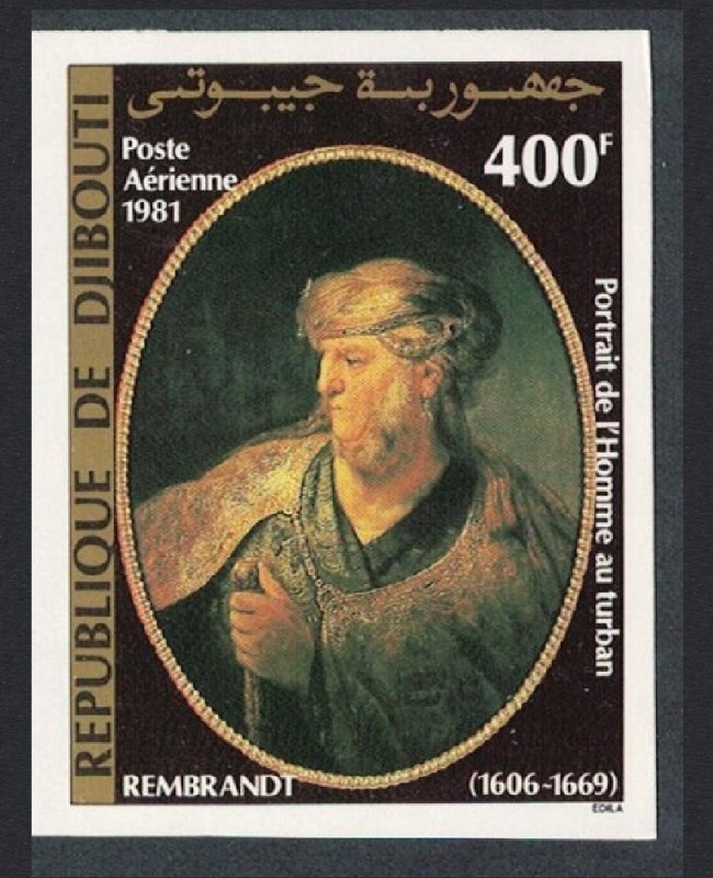 Djibouti Rembrandt 'Portrait of a man in Turban' 400F imperf 1981 MNH