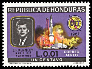 Honduras C436, MNH, ITU Centennial, President Kennedy and Rocket