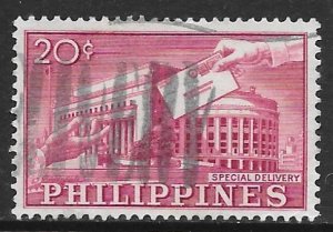 Philippines E12: 20c Manila Post Office, Hands with Letter, used, VF