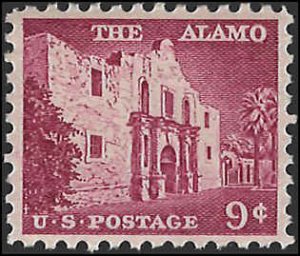 Scott# 1043  1956 9c rose lil  The Alamo   Mint Never Hinged - Very Fine