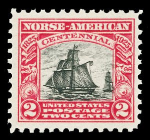 Scott 620 1925 2c Norse-American Issue Mint VF OG NH Cat $6