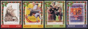 Nevis 2004, Christmas 4v, Norman Rockwell, MNH