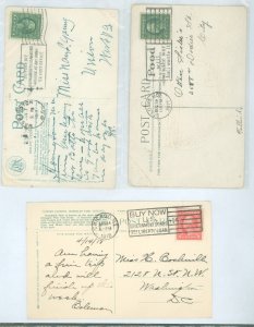 US  3 WWI slogan cancels - all different