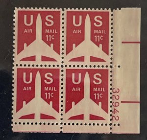 US 1971 11c Jet  #C76 plt blk of 4 mint