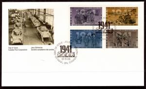 Canada 1348a Anniversary WWII Canada Post U/A FDC