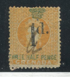 Grenada QV 1d on 1  1/2d revenue used