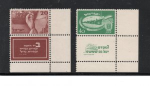 1950 - Israel - Scott n 33 - 34 - B. de hoja - esqina de pliego - MNH - IS- 14