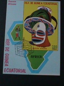 ​EQUARTORIAL GUINEA-AFRICA MASKS-CTO -S/S VF-FANCY CANCEL WE SHIP TO WORLDWIDE