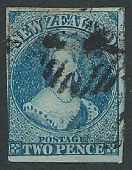 NEW ZEALAND 1863 FFQ 2d Thick soft paper - no wmk - SG96 / CP A2h cat $2500.....