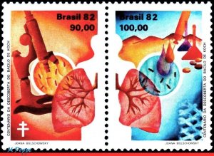 1791A BRAZIL 1982 KOCH BACILLUS,TB BACILLUS, HEALTH MI# 1879-80 RHM C-1248-9 MNH