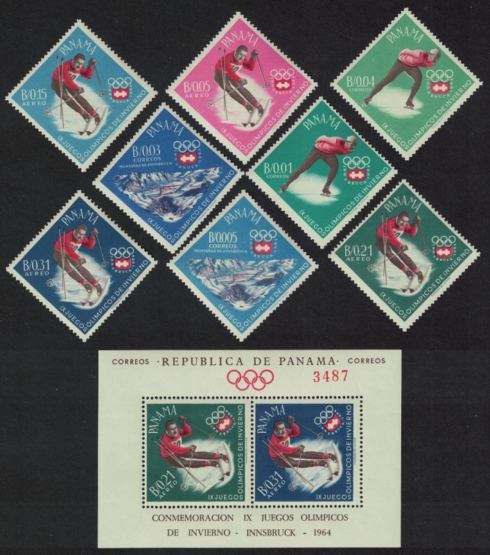 Panama Winter Olympic Games Innsbruck 8v+MS 1964 MNH MI#677-684+Block14