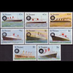 ST.VINCENT 1990 - Scott# 1352-9 Ships Opt. Set of 8 NH