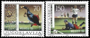 Yugoslavia #1777-78  MNH - World Cup Soccer, Mexico (1986)