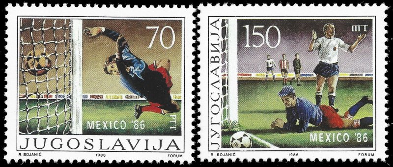Yugoslavia #1777-78  MNH - World Cup Soccer, Mexico (1986)
