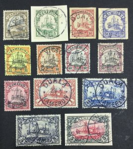 MOMEN: GERMAN COLONIES CAMEROUN SC #7-19 1900 USED LOT #62348