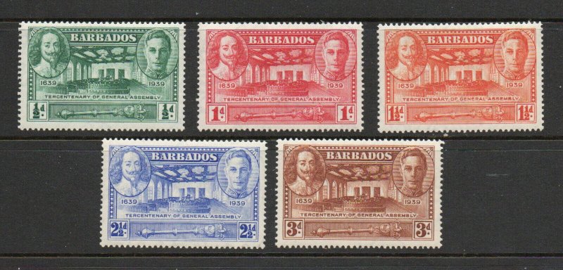 Barbados  - SG# 257 - 261 MH (rem)         /          Lot  0724068