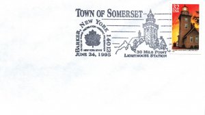 SPECIAL PICTORIAL POSTMARK CANCEL LIGHTHOUSE SERIES 30 MILE POINT BARKER NY 1995