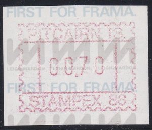 Pitcairn Islands FRAMA Stamp Issued for STAMPEX 86, NH