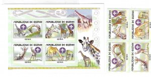 Guinea 2001 Scouts Giraffe Stamp & S/S MNH C1