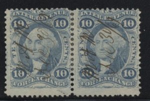 1860s 10ct foreign exchange revenue R35c pair [6510.17]