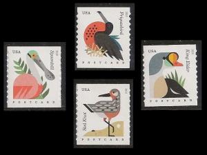 US 4995-4998 Coastal Birds postcard rate coil set 4 MNH 2015