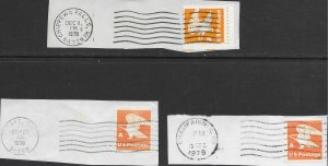 US #1735,36,43 Postal Stationary. Used 'A' with Eagle on corner with postmark.