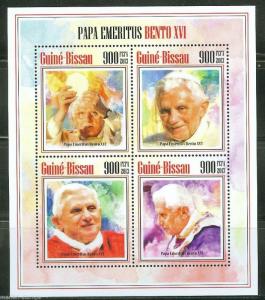 GUINEA BISSAU  2013  POPE BENEDICT XVI SHEET MINT NH