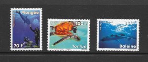 MARINE LIFE - FRENCH POLYNESIA #1008-10  MNH