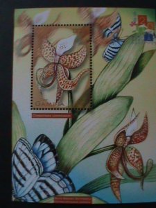 ​GAMBIA-SC#2403-HONG KONG'2001 WORLD STAMPS SHOW-LOVELY ORCHIDS-MNH S/S VF