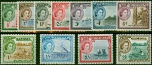 Gambia 1953 Set of 11 to 2s6d SG171-181 Fine & Fresh LMM