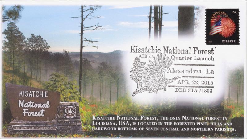 2015, Kisatachie National Forest, Pictorial Cancel, Parks, 15-107