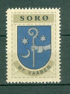 Denmark. 1940/42 Poster Stamp. MNG Coats Of Arms: Town: Soro.Crosier, Stars,Moon