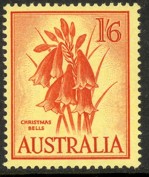 AUSTRALIA 1959-64 1sh6d CHRISTMAS BELLS FLOWER Pictorial Sc 326 MNH