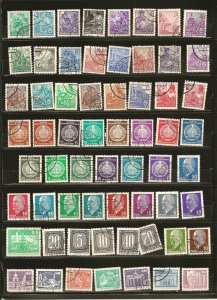 Germany DDR Lot of 62 Different Old CTO/Used Off Paper Stamps