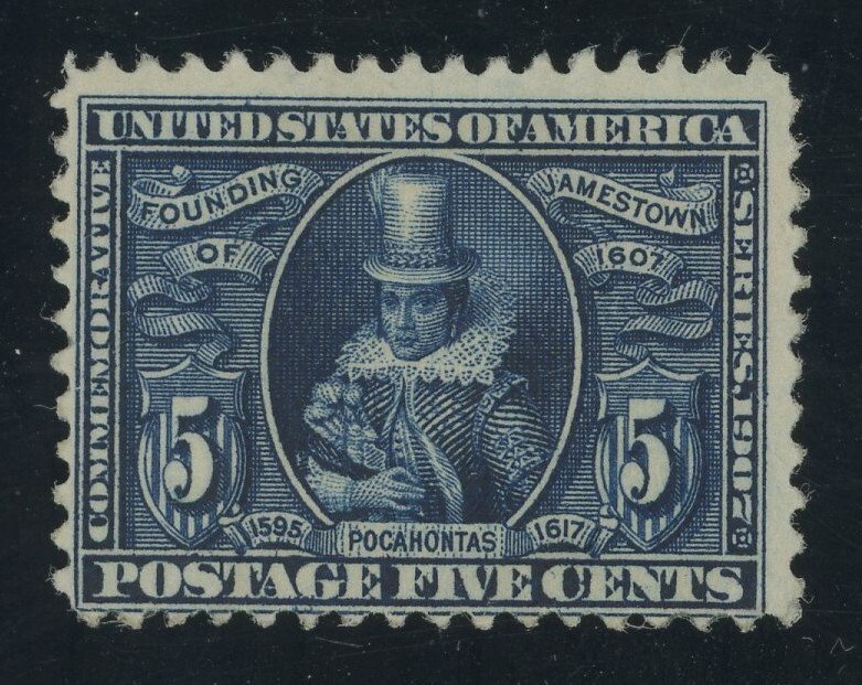 USA 330 - 5 cent Jamestown - Fine Mint never hinged - Cat = $375.00