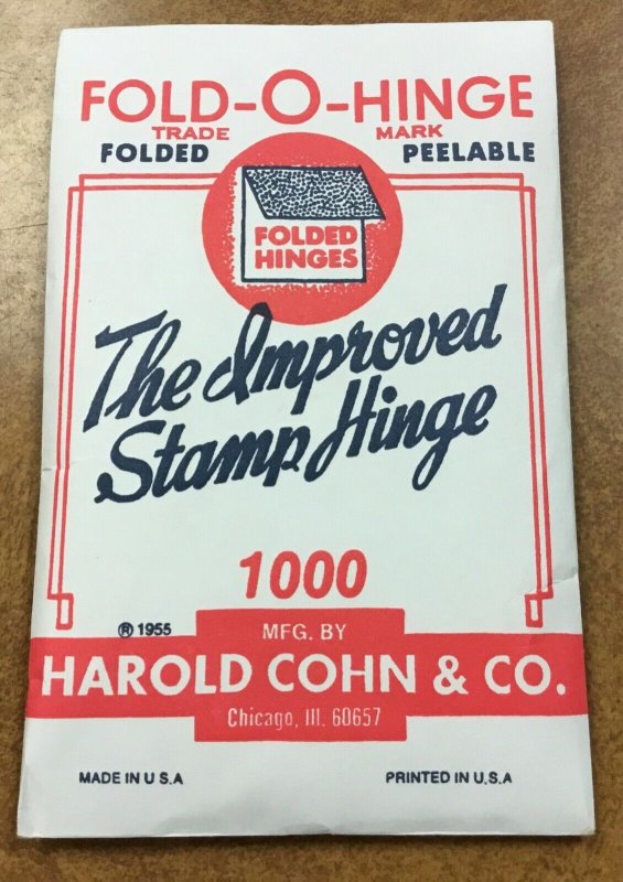 Vintage PACK of 1000 Harco FOLD-O-HINGES , peelable , sealed weight is good