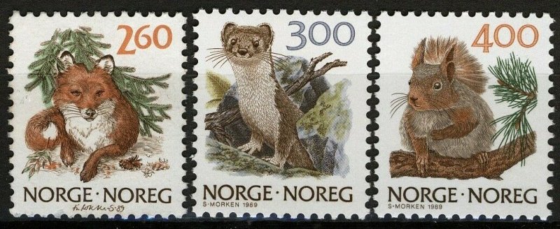 Norway 1989, NK 1058-60, Fauna II set VF MNH, Mi 1009-11